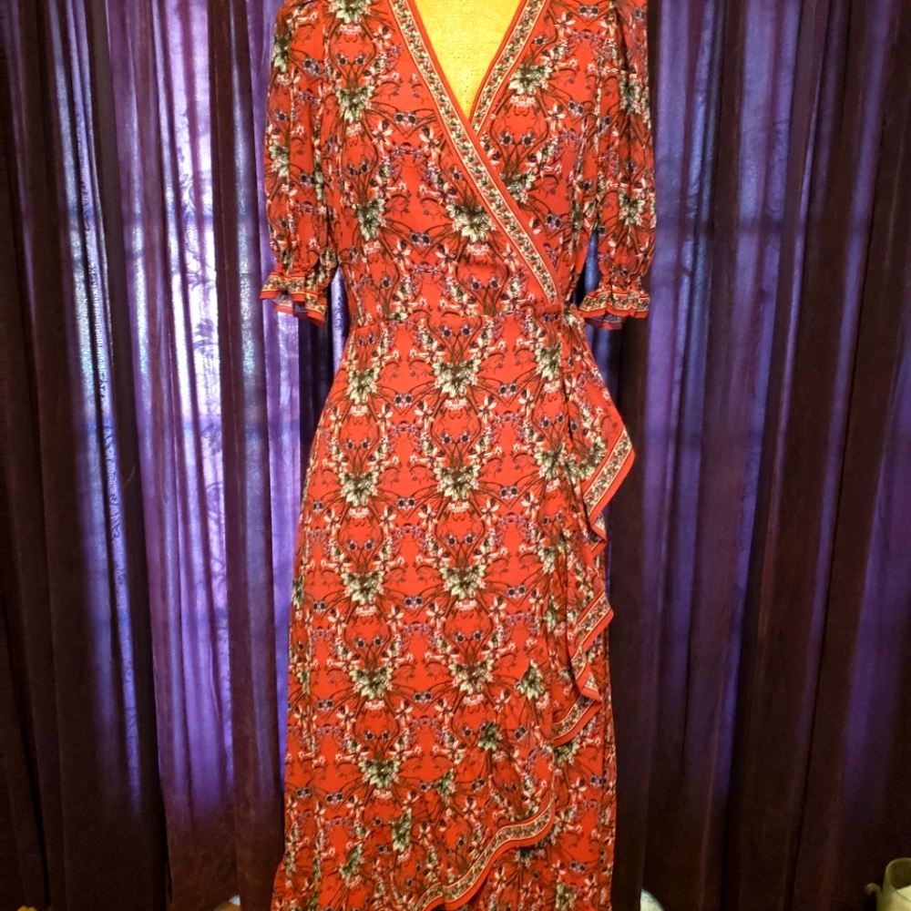 Hi low side wrap dress